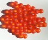 25 8mm Round Transparent Matte Orange Glass Beads